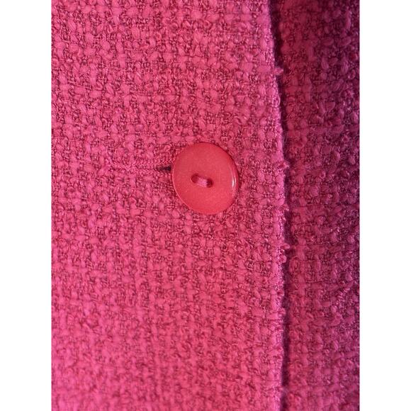 Sag Harbor Textured Jacket Pink Blazer Pockets Flower Size 24W - Picture 4 of 9